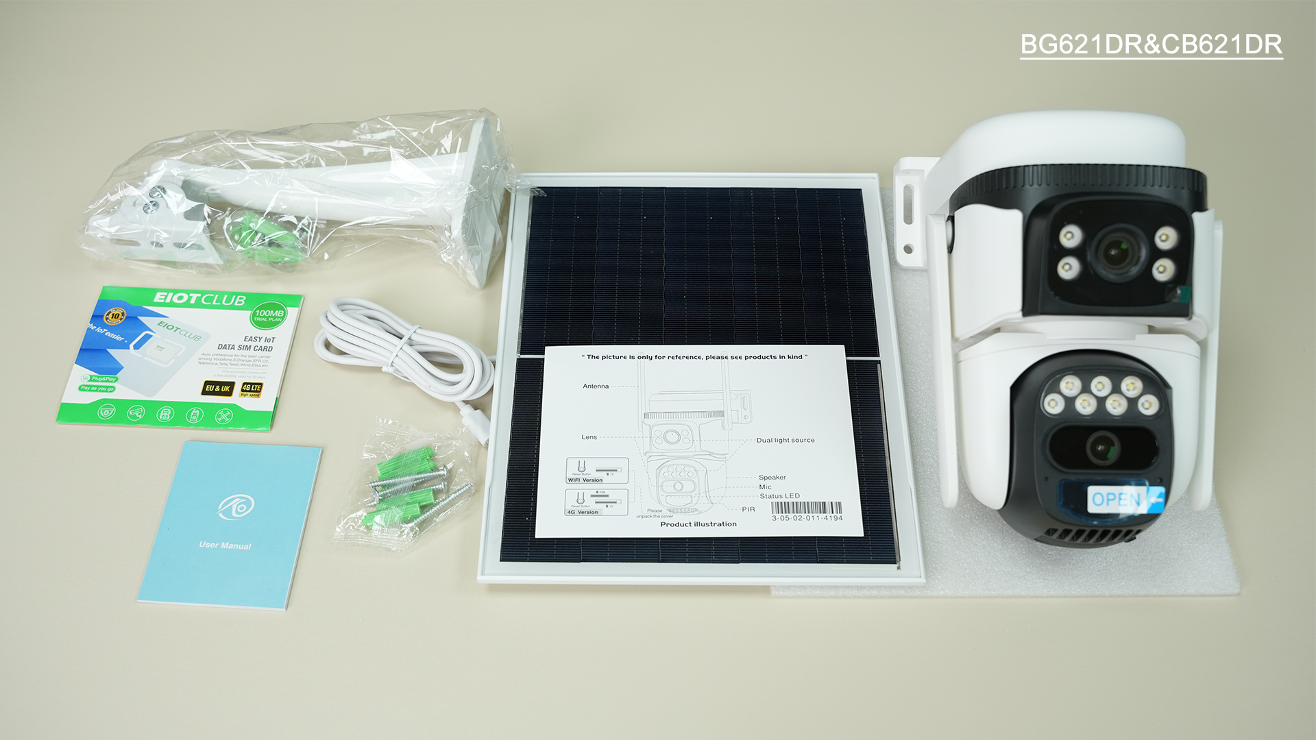 power camera dual lens solar camera with soalr panel