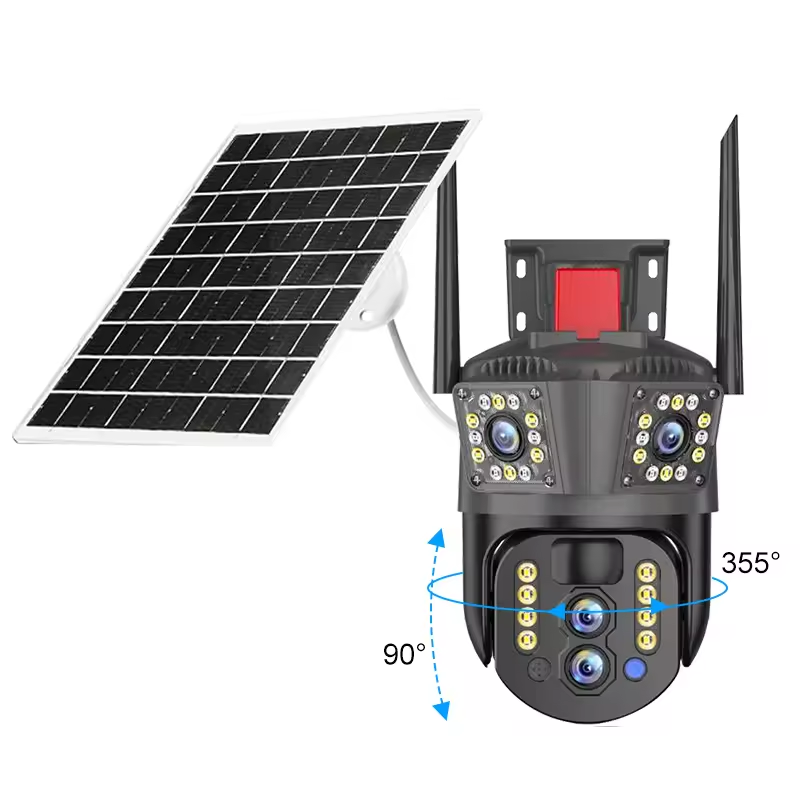 P12 3.5inch 4 lens 3 pictures solar low-power Camera 10X zoom