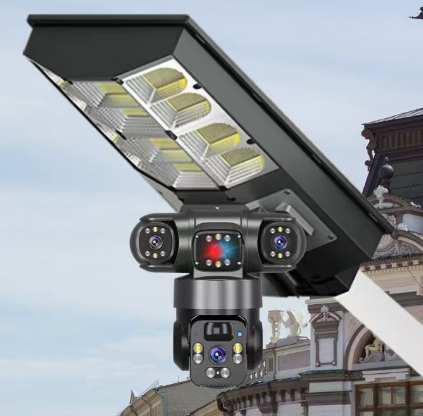 LD-E9 (300W) Solar LED stree lamp with solar camera 3.5inch Solar low-power 3 lens Camera (linkage)