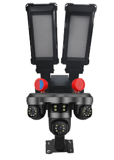 LD-JD9C3 (300W) Solar LED stree lamp with solar camera 3.5inch Solar low-power 3 lens 3 PTZ 4G Camera (linkage)