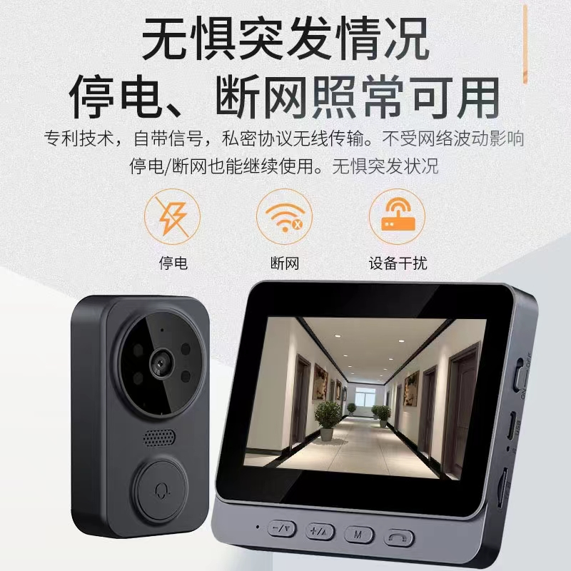 M12 4.3-Inch Wireless Video Doorbell Set