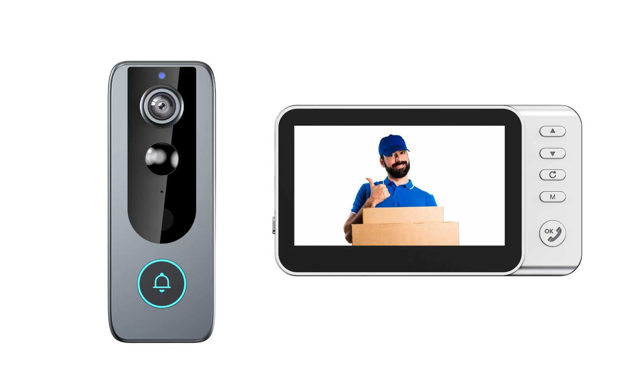 M20S PIR 4.3-Inch Wireless Video Doorbell Set